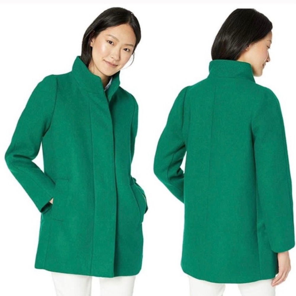 J. Crew  Wool Emerald Vibrant Green Pea Coat
